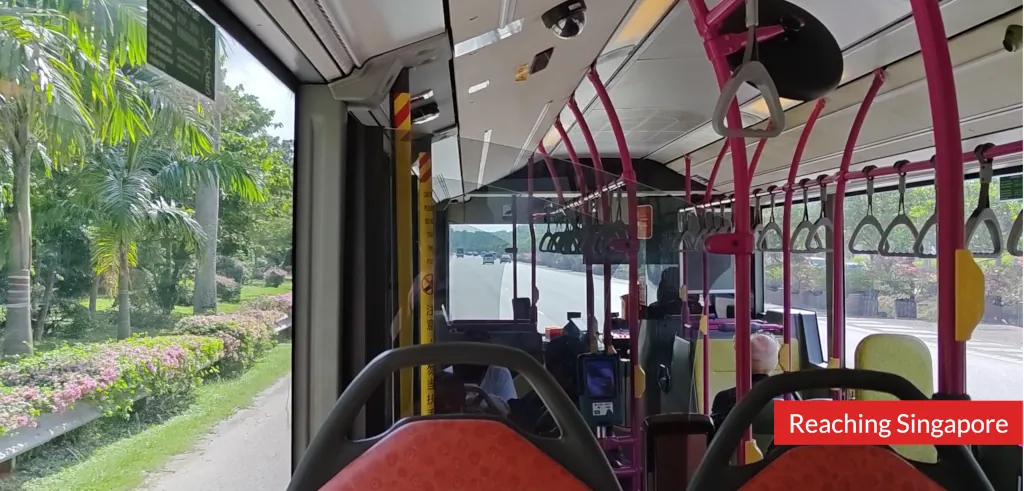 Photo of the inside of a Singapore bus