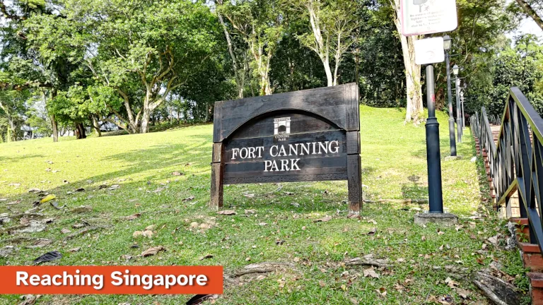 Fort Canning Park entrance sign