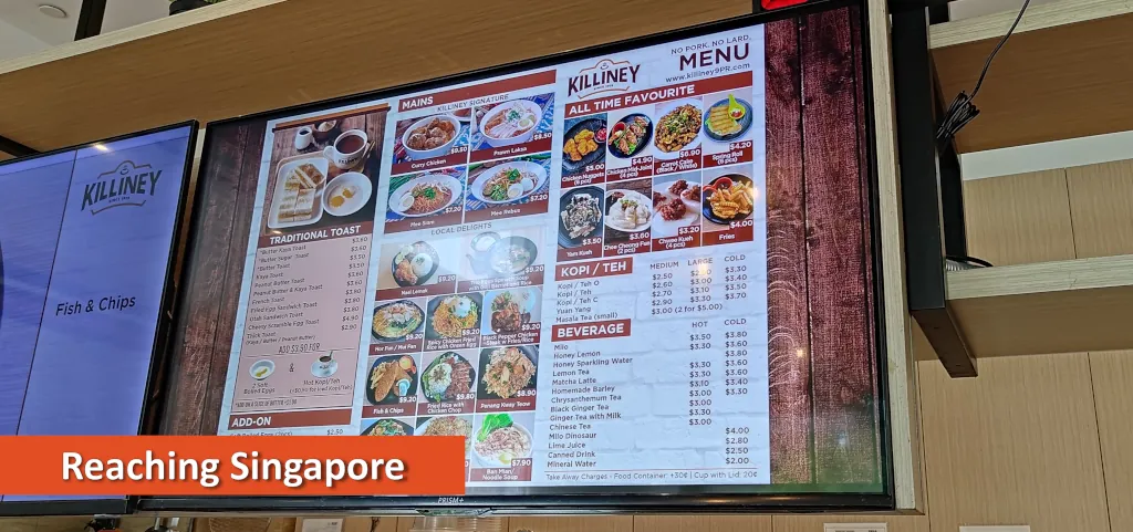 Photo of a menu