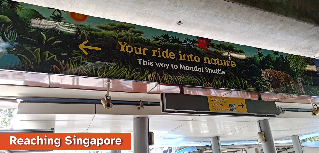 Photo of sign pointing to Mandai Shuttle