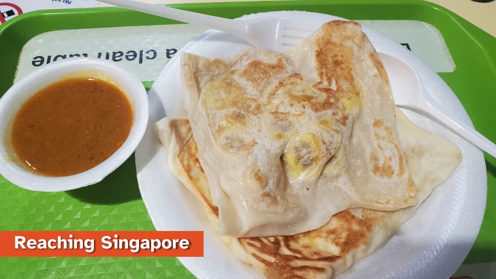 Prata served on a green tray