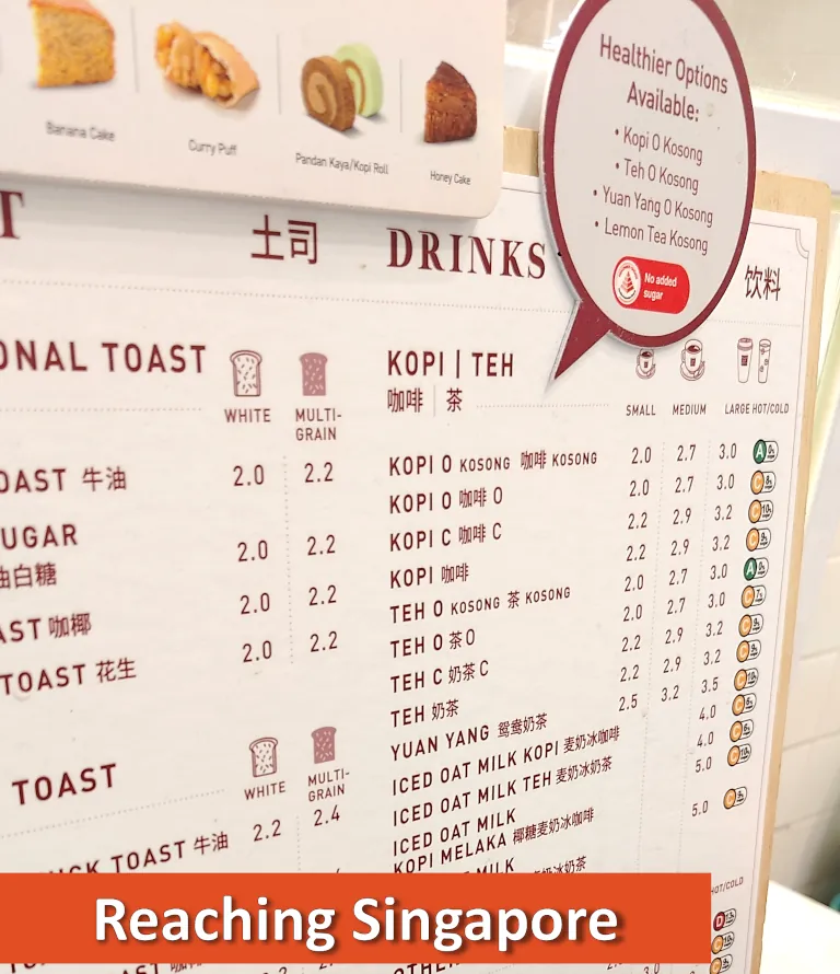 Photo of a menu