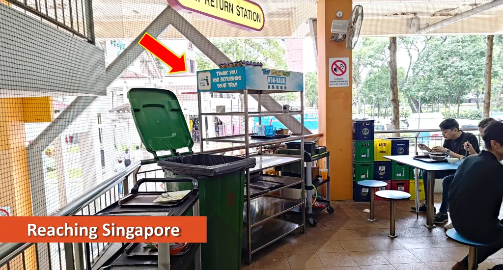 Photo of a tray return at a hawker centre