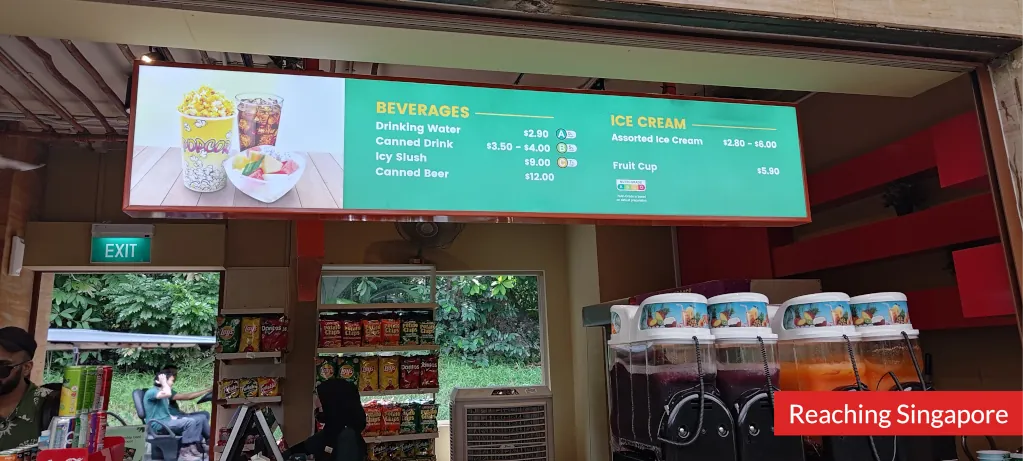 Photo of menu at Singapore Zoo